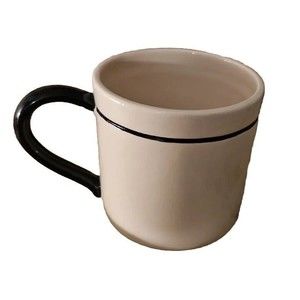 Starbucks 2007 Glossy White with Black Trim Stripe 20 Ounce Coffee Mug Cup